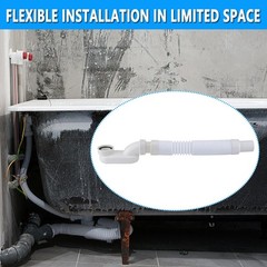 Cinsda Bathtub Shower Drain Pipe, Low Profile Flat 1 1/2 P 1.5 inches, White