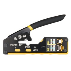 VEVOR Crimping Tool Ethernet Crimper for RJ45/RJ11/RJ12 4/6/8-Pin Modular Plugs