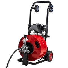 Uimoso Drain Cleaning Machine 100FT x 3/4Inch with Auto Feed and Multiple Wheels