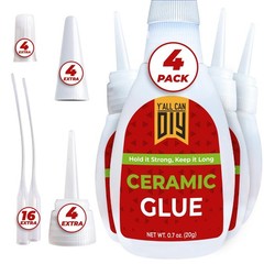 Waterproof Super Glue for Ceramic, Pottery Repair &ndash; 4 Pack, No Smell, 20g