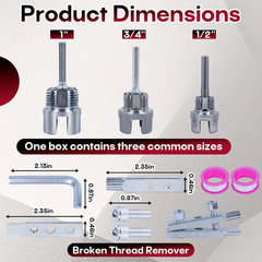3 Pcs PVC Pipe Threader, Bolt Extractor, Drill-Compatible Pipe Tapping Tool | 1/