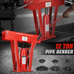 12 Ton Pipe Bender Manual Hydraulic Piping Bending Cooper Exhaust Tube w/ 6 Dies