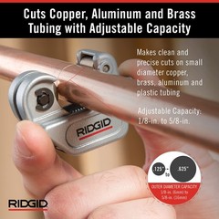 RIDGID 32975 Model 103 Close Quarters Compact Tubing Cutter for Small, Silver