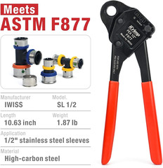 Stainless Steel Pressing Sleeves Crimping Tool for PEX Pipe (1/2-Inch)