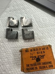Vintage Toledo Beaver No 00-30-31-11-12. 1/2&rdquo; NPT Pipe Dies Original Box
