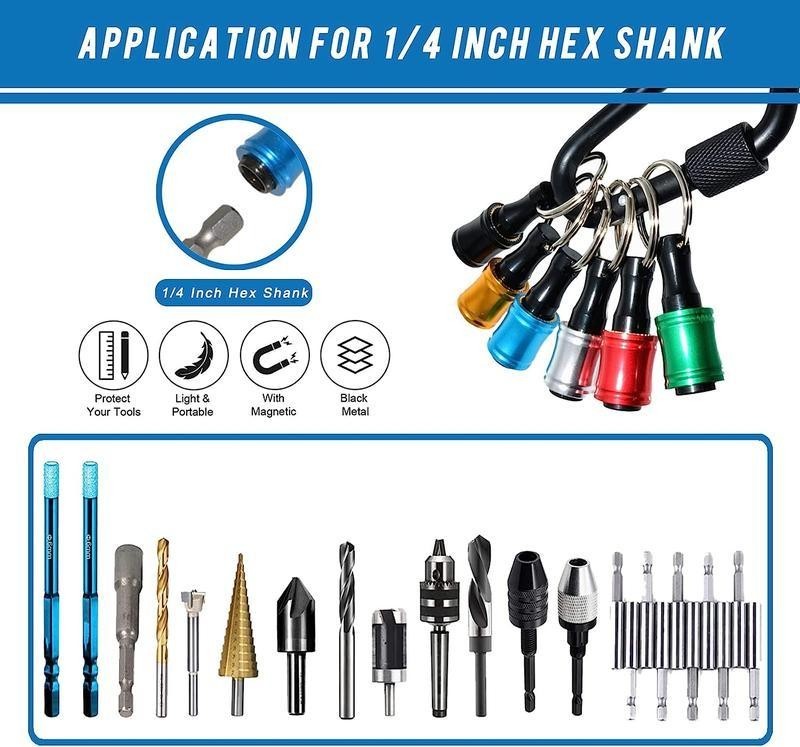 1/4 Inch Quick Release Tool Bits Holder &ndash; Universal Hex Shank for Power Drills