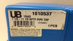 Union Butterfield 1010537 1-1/2-11 1/2 NPTF Pipe Tap 1543 Series 7 Flutes 50311