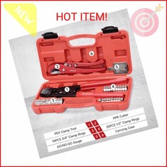 iCrimp PEX Pipe Clamp Crimping Tool Kit Cinch Crimper Tool for Stainless Steel C