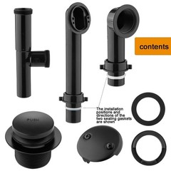 (1 Pack) Yariwiz 1-1/2&Prime; Matte Black Bathtub Tub Drain Kit Bath Waste Overflow&hellip;
