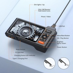 User-Friendly Triple Lens Inspection Camera: 5&rdquo; Screen, 50FT Cable & Waterproof