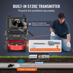 Sewer Camera 9in Screen 165ft Self-Leveling 512Hz