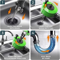 Professional Grade 50FT Drain Snake &ndash; Includes Drill Attachment and Gloves