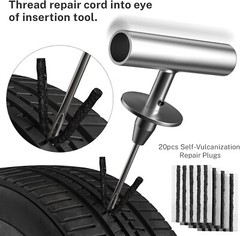 Flat Tire Repair Kit with Plugs 31 Pcs for Car, Motorcycle, ATV, Jeep, Truck,