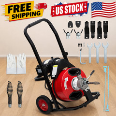 Electric Drain Machine 100FT x 1/2 Inch Plumbing Snake Sewer Auger Cleaner