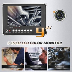 25M Drain Sewer Camera 17mm Video Endoscope 9&Prime; Monitor Pipe Inspection Camera