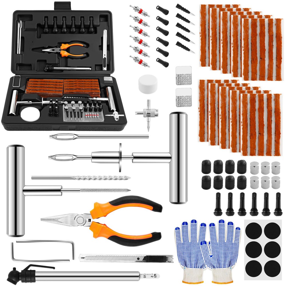 Solid Stainless Steel Tire Repair Kit- 110 PCS Tire Repair Tool with Plugs fo&hellip;