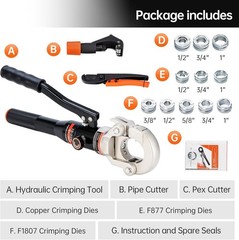 Compact Copper Pipe Crimping Tool with Rotatable Head