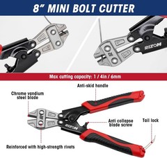 3-Piece Bolt Cutter Pliers Set, 14&Prime; Heavy Duty Bolt Cutter, 8&Prime; Mini Bolt Cutter,
