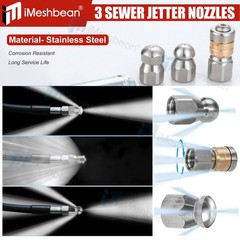 100FT Sewer Jet Hose 1/4&rdquo; NPT Sewer Jetter Kit for Pressure Washer 5800PSI US