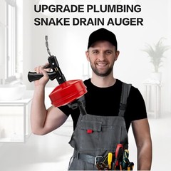25FT Drain Auger Drain Snake Tool Professinal Plumbing Snake Drain Snake 1/4inch