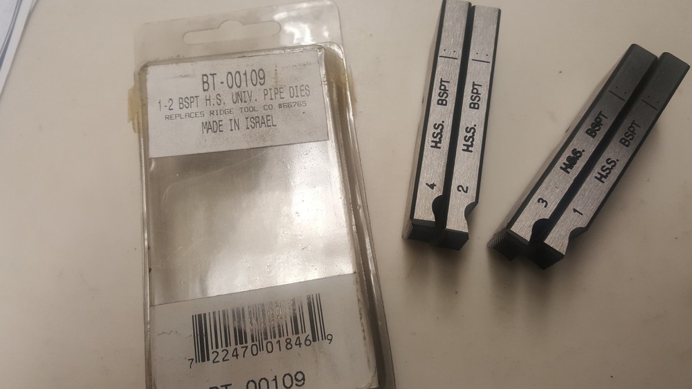 New Berkley 1-2&Prime; BSPT HS Universal Pipe Dies (Ridge Tool # 66765)
