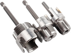 3Pcs PVC Pipe Threader Kit 1/2&Prime; 3/4&Prime; 1&Prime; NPT, Integrated Internal & External Pipe