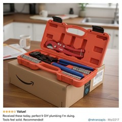 Ergonomic PEX Clamp Tool with 33-Piece Set for Quick and Secure PEX Connections