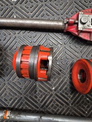 RIDGID 12 R PIPE THREADING DIE SET 1/2&Prime;-2&Prime; w Handle & Ratchet & Craftsman Die