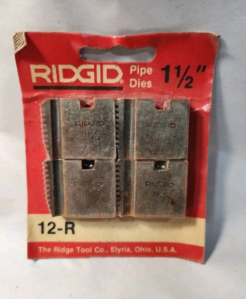 RIDGID 12-R Pipe Threading Die Set 1-1/2&Prime; NPT Threader Dies Ridge Tool USA