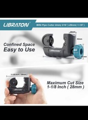 Mini Tubing Cutter 3/16&Prime; to 1-1/8&Prime; + Deburring Tool for Copper Aluminum
