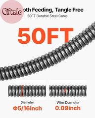 Drain Cleaner Machine 50 FT X 5/16 Inch, Sewer Snake Auger with 228RPM Electric