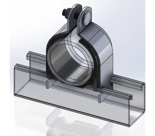 EMPIRE INDUSTRIES 8500Z0258 Cushion Clamp 2-5/8&Prime; Zinc-Plated Carbon Steel