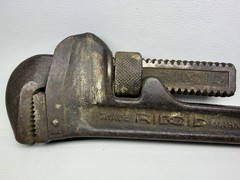 Vintage Ridgid 18&Prime; HEAVY DUTY Pipe Wrench Made by Ridge Tool Co. Elyria Ohio USA