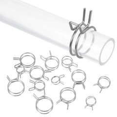 25Pcs 14mm/0.55inch Double Wire Spring Hose Clamp