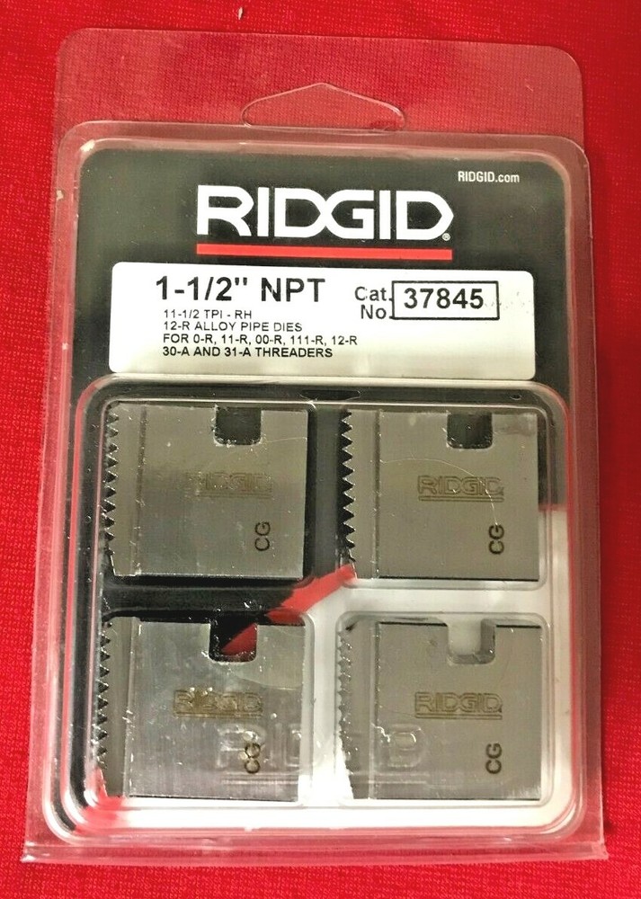 Ridgid 37845 1-1/2&Prime; 11-1/2 NPT 12R Alloy Pipe Dies 0R 00R 11R 111R 30A 31A
