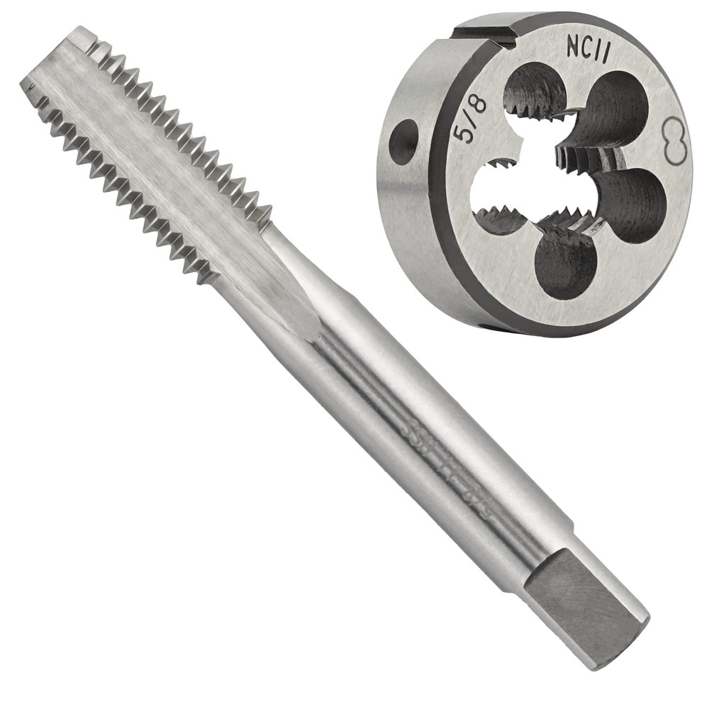 5/811 UNC HSS Tap Die Set Machine Thread Round Right Hand Tool Kit Hardware