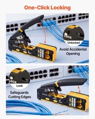VEVOR Crimping Tool Ethernet Crimper for RJ45/RJ11/RJ12 4/6/8-Pin Modular Plugs