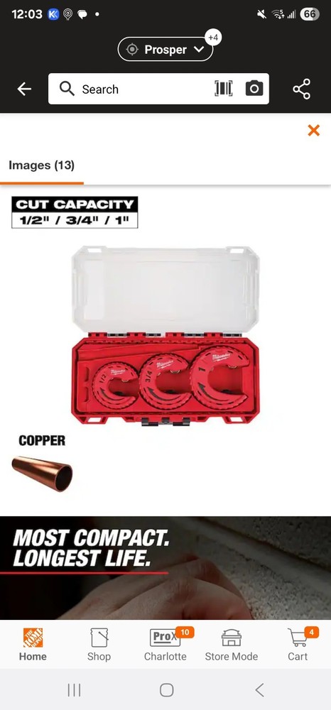 Milwaukee 48-22-4267 Close Quarters Copper Tubing Cutter Set 3 Piece