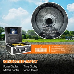 1000TVL 50M Sewer Inspection Camera DVR Meter Counter Keyboard Input 9&Prime; Monitor