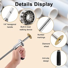 PVC Pipe Inside Cutter with Diamond Grit Wheel & Handle, Stainless Steel Inte&hellip;