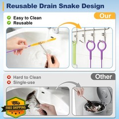 Drainsoon 35&Prime; Metal Drain Snake Purple 5 Pack