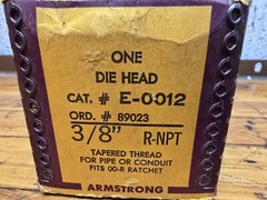 Armstrong 3/8&Prime; Die Head For Pipe Threader 00-R Ratchet NEW