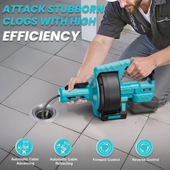 Cordless Drain Auger for Makita 18V Battery: Efficient 610 RPM Plumbing Snake Dr