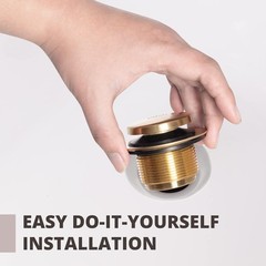 Bathtub Drain Tip-Toe Tub Trim Kit with Two-Hole Overflow Brushed Gold