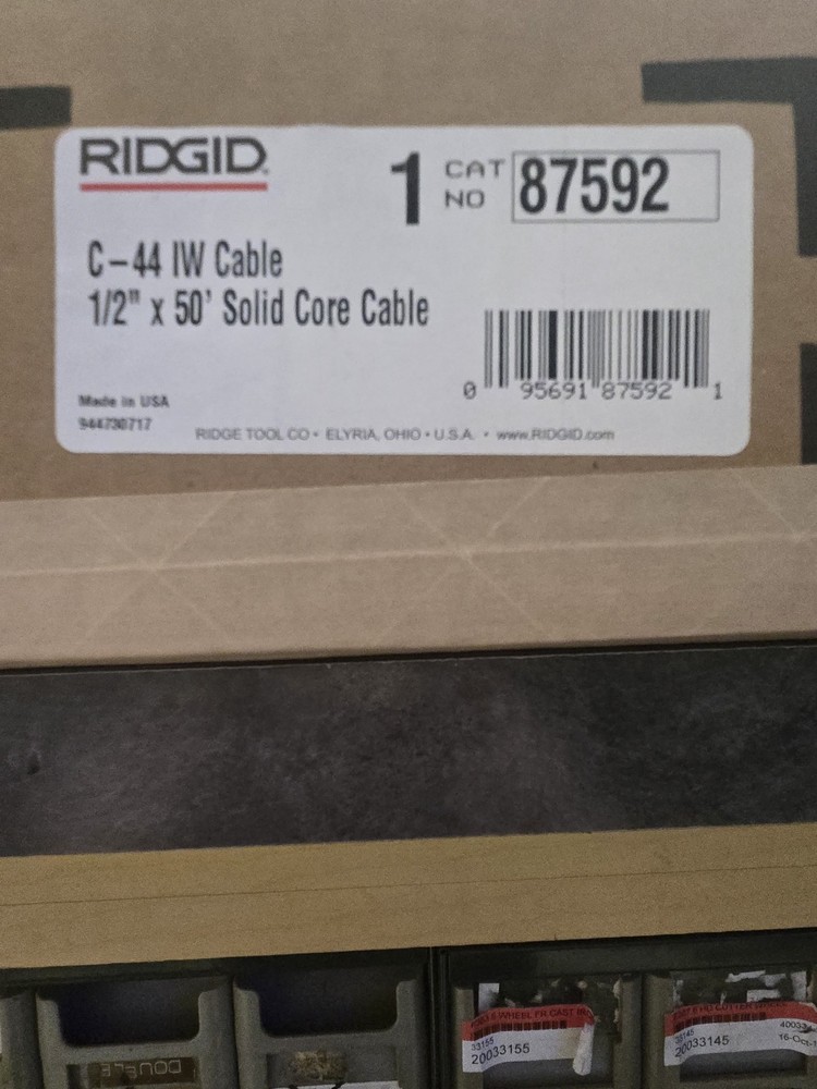 *RIDGID* 87592 C-44 IW SOLID CORE DRAIN CABLE **UNOPENED IN BOX**