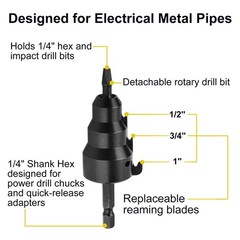 Conduit Reamer, Pipe Reamer Tool with Improved Bit Retention, Reaming Screwdr&hellip;
