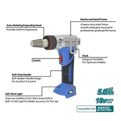 HD-820050B 18V Cordless PEX-A Expansion Tool Kit with LockSeal&trade; Heads