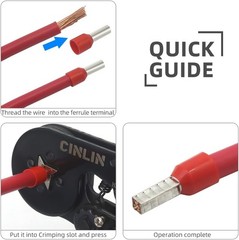 Square Ferrule Crimper Plier (AWG 23-7) Tool Kit with 1380pcs Wire End-Sleeves