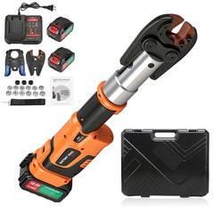Copper Pro Press Tool Pipe Crimping Kit Press Tool Battery Kit 1/2&Prime; 3/4&Prime; 1&Prime; Jaw