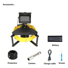4.3&Prime; LCD Monitor 22MM Camera 12W LED Sewer Drain Pipe Industrial Endoscope 50M